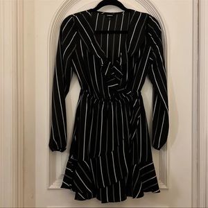 NWOT Express striped wrap dress